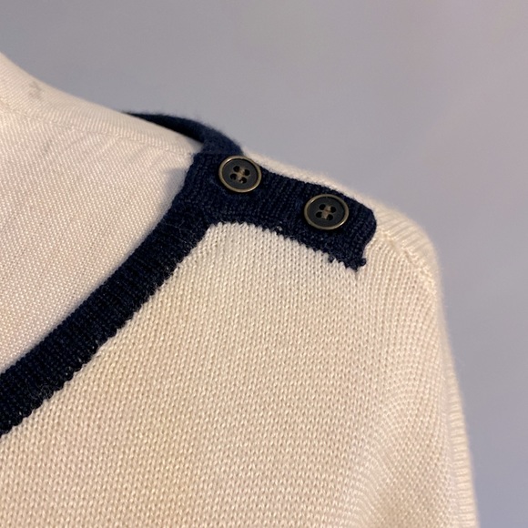 Ann Taylor Loft women’s knit sweater striped Marino wool blend l/ s dress sz L - Picture 5 of 12